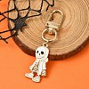 Halloween Skeleton Alloy Enamel Pendant Decoration HJEW-YW00033-04-1