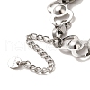 304 Stainless Steel Flat Round Link Chain Bracelet BJEW-Q776-02A-02-4