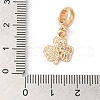 Rack Plating Alloy Green & Pink Enamel European Dangle Charms PALLOY-S189-12G-3