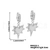Brass Clear Cubic Zirconia Star with Heart Hoop Earrings LS5969-1-3