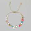Bohemian Style Shell Letter Bead Braided Bead Bracelets for Women WG07C1E-03-1
