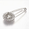 Brass Micro Pave Cubic Zirconia Safety Brooch JEWB-I010-10P-2