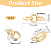 CHGCRAFT 6 Sets Brass Micro Pave Cubic Zirconia Fold Over Clasps KK-CA0002-73-2