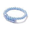 Glass Pearl Round Beads Bangles for Women BJEW-JB11724-5