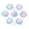 Transparent Two Tone Spray Painted Glass Beads GLAA-Q089-002B-002-2