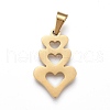 Valentine's Day 304 Stainless Steel Pendants STAS-K191-34G-1