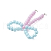 Opaque Acrylic Beads with Brass Crimp Beads and Iron Open Jump Rings Pendamts PALLOY-JF03487-5