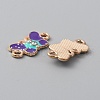 Alloy Indigo Enamel Connector Charms ENAM-CJC0019-01B-2