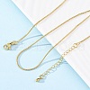 Brass Round Snake Chain Necklaces for Women NJEW-D302-15G-1