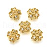 Flower Brass Micro Pave Cubic Zirconia Bead Caps KK-K300-01E-G-1