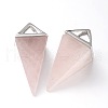 Natural Rose Quartz Point Pendulum Pendants G-E301-06P-1