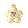 Brass Micro Pave Cubic Zirconia Pendants KK-E082-05G-03-1