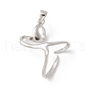 GOMAKERER 1Pc Rhodium Plated 925 Sterling Silver 2 Prongs Pendant Blank Cabochon Settings FIND-GO0001-76-1