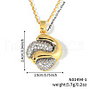 Geometric Inlaid Brass Cubic Zirconia Hollow Necklace KQ8718-1-2