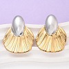 304 Stainless Steel Two Tone Fan Stud Earrings EJEW-C142-16PG-2