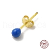 Enamel Round Ball Stud Earrings EJEW-C020-01G-01-3