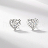 Valentine's Day S925 Sterling Silver Heart Stud Earrings ZD6067-2-1