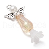 Acrylic with ABS Plastic Imitation Pearl Pendants PALLOY-JF03926-01-4