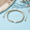 Mother's Day Jewellery Brass & Natural Pearl Braided Bead Bracelets BJEW-JB09721-01-2