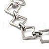 304 Stainless Steel Rhombus Link Chains Bracelets for Men & Women BJEW-D042-03P-2