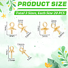 Unicraftale 60Pcs 3 Styles Brass Eye Pin Peg Bails KK-UN0002-49-4