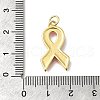 October Breast Cancer Pink Awareness Ribbon Brass Enamel Pendants KK-S517-04F-G-3