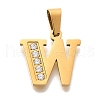 Ion Plating(IP) 304 Stainless Steel Rhinestone Pendants STAS-U035-01G-W-1