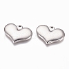 Non-Tarnish 304 Stainless Steel Stamping Blank Tag Heart Pendants STAS-G218-08P-03-1