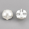 ABS Plastic Imitation Pearl Shank Buttons BUTT-T002-7mm-01S-2
