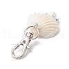 Angel Alloy & Natural Shell Pendant Decorations HJEW-JM02016-03-4