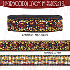 10 Yards Ethnic Style Polyester Jacquard Flower Ribbon OCOR-WH0078-185A-2