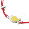 Nylon Braided Bead Bracelets for Women Men BJEW-JB11312-02-3