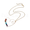 Natural & Synthetic Mixed Gemstone Beaded Alloy Heart Pendant Necklace NJEW-JN04574-4