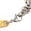 201 Stainless Steel Byzantine Chain Bracelets BJEW-B078-115GP-3