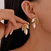 Fashionable Leaf Alloy Rhinestone Stud Earrings & Bib Necklaces Sets for Women FS-WG2624D-01-4