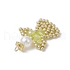 Glass Seed Beaded Angel Pendants PALLOY-MZ00652-06-4