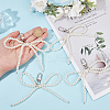 Beebeecraft 4Pcs Bowknot Plastic Imitation Pearl Pendant Decorations HJEW-BBC0001-08-3