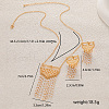 Elegant Middle Eastern Style Brass Micro Pave Cubic Zirconia Tassels Earrings & Necklaces Set for Women XY2551-5