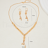 Elegant Vintage Brass Tassel Dangle Earrings & Pendant Necklace Sets for Women MN4192-5