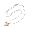 304 Stainless Steel Two Tone Pendant Necklaces for Women NJEW-S445-01F-GP-5
