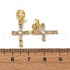 Brass Pave Clear Cubic Zirconia European Dangle Charms KK-P308-26G-3