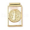 Brass Pave Natural White Shell Religion Rectangle Pendants KK-Q068-32B-G-1