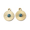 PVD Vacuum Plating 201 Stainless Steel Natural Crazy Agate Charms STAS-C064-VC865-2
