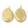 Rack Plating Brass Locket Pendants KK-G452-05G-2