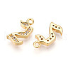 Brass Micro Pave Cubic Zirconia Charms KK-N261-104C-G-2
