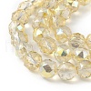 Transparent Electroplate Glass Beads Strands EGLA-F154-FR01-3