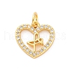 Brass Micro Pave Cubic Zirconia Pendants KK-D325-40G-1