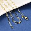 Brass Star Heart Link Chain Necklaces NJEW-M108-30G-4