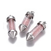 Natural Rose Quartz Big Pointed Pendants G-E516-B05-2