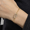 Brass Cable Chain Bracelets FU3607-1-1